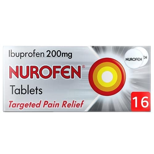 Image of Nurofen Pain Relief Ibuprofen Tablets, 200mg, 16 Pack, Back Pain Relief, Lower Back Pain, Migraine Relief, Headache Relief, Up To 8 Hours, Anti Inflammatory, Cold and Flu, Over-The-Counter Medication