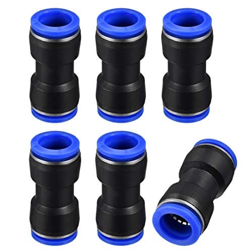 Image of sourcing map Plastic Straight Union Push to Connect Tube Fitting 16mm OD Push Fit Lock Blue 6pcs