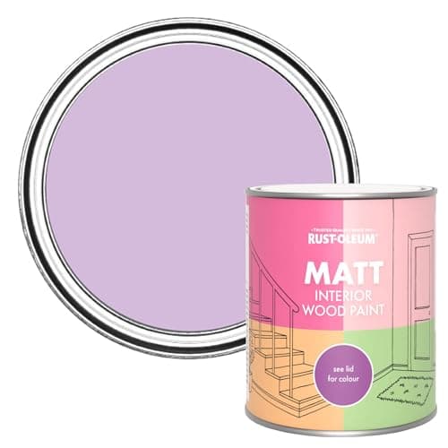 Image of Rust-Oleum Purple Interior Wood Paint in Matt Finish - Violet Macaroon 750ml