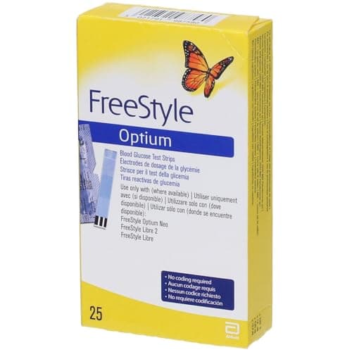Image of Freestyle Optium Blood Glucose Test Strips 25