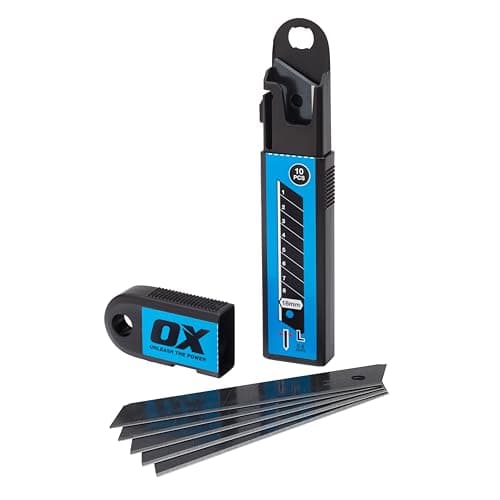 Image of OX Pro Snap Off Knife Blades 18mm - Pack 10, Black