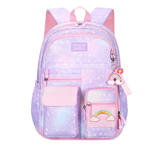 Image of VIDOSCLA Coloful Girls School Backpack BookBags for Teens Purple-L