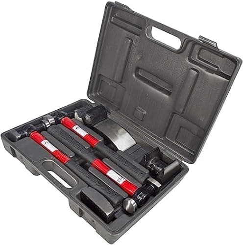 Image of 7-Piece Professional Car Body Repair Kit – Heavy-Duty Panel Beating Hammer & Dolly Set With Storage Case – Ideal For Auto Bodywork, Dent Removal & Restoration Projects