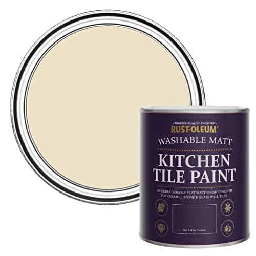 Image of Rust-Oleum Cream water resistant Kitchen Tile Paint in Matt Finish - Featherstone 750ml