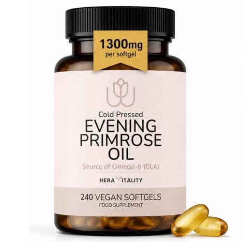 Image of Evening Primrose Oil Capsules 1300mg – 240 Softgels – Cold Pressed Evening Primrose Oil Supplement – Rich in GLA Omega 6 – Womens Hormone & Skin Support – 8 Month Supply