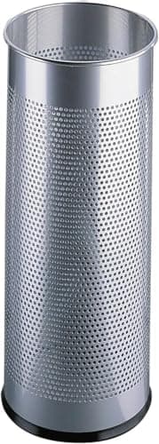 Image of Durable Umbrella Stand Silver | Made From Strong Stainless Steel | Perforated Design To Help Air Flow & Drying | 28.5 Litre Capacity