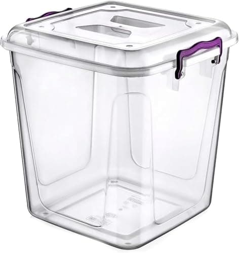 Image of SAFRI 20L - Clear Kitchen Pantry Storage Container Fridge Freezer Dishwasher Microwave Safe Food Storage Box Organizer Meal Carrier (20 Litre)