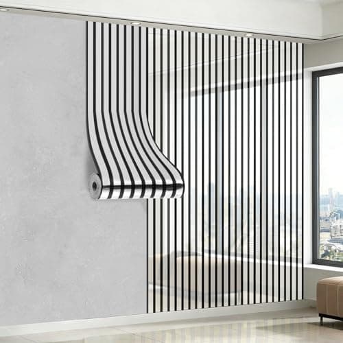 Image of Snewvie Luxury Self Adhesive Wallpaper-2.2mm Thicken Silver Stripe Wallpaper Mirror Reflective,Waterproof-Perfect for Living Room, Bedroom & Rental House to Brighten 40cm x 3m (1 Roll = 13 sq.ft)