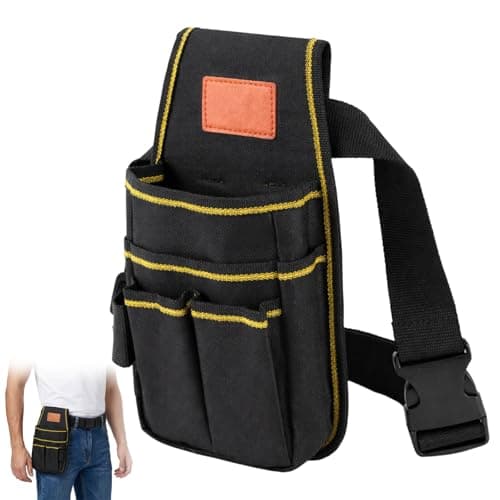 Image of 1 PCS Tool Belts for Men, Professional Electricians Carpenters Gardeners Tool Belt Pouch, Adjustable Waist Belt Storage for Construction Sites Outdoor Work, Durable Material Compact Organiser with Mul