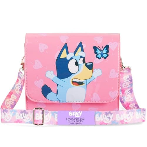 Image of Bluey Shoulder Bag for Girls Cute Cross Body Bag or Satchel with Adjustable Strap for Shopping Days Out Holiday Gifts for Girls (Pink)
