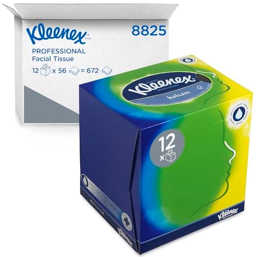 Image of Kleenex Cube Facial Tissues 8825 - White. 3-ply. 12x56 (672 sheets)