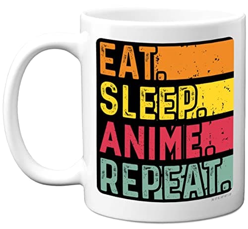 Image of Stuff4 Birthday Mug Gifts for Men Women Him Her - Eat, Sleep, Anime, Repeat - Funny Happy Birthday Present Gift for Manga Japanese Animation Lovers, 11oz Ceramic Dishwasher Safe Premium Mugs