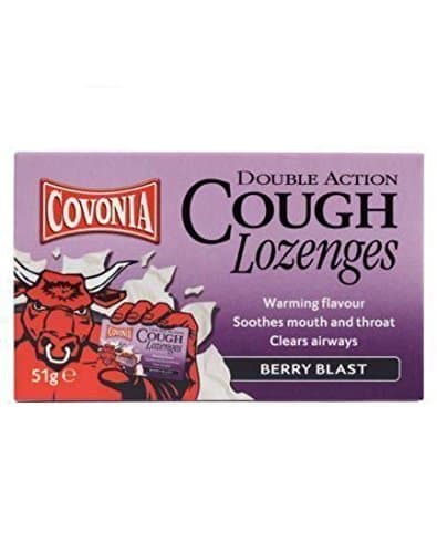 Image of SIX PACKS of Covonia Double Impact Cough Lozenges Berry Blast 51g