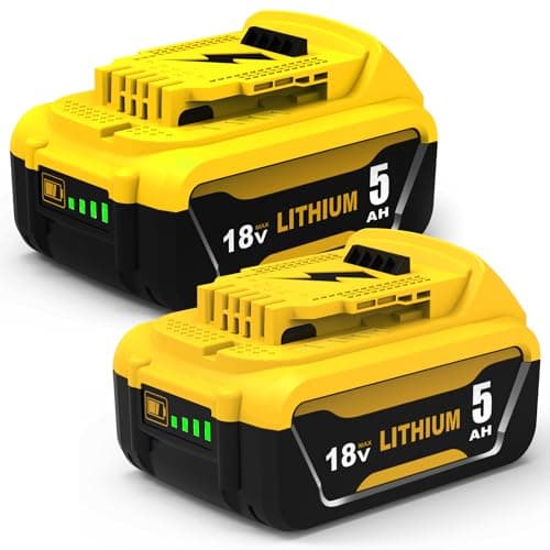 Image of 2X DCB184 Replacement for Dewalt Battery 18V 5000mAh for Dewalt Battery 5ah DCB184 DCB182 DCB181 DCB180 DCB201 DCB200 DCB204 with LED Indicator(black green)