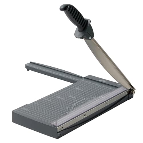Image of JIELISI A4 Paper Trimmer Cutting Performance up to 10 Sheets,12 Inch Cut Length Manual Guillotine Paper Cutter Scrapbooking Tool with Safety Guard, Blade Lock and Side Ruler（Dark Gray）