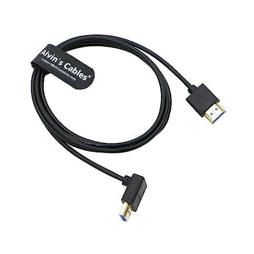 Image of Alvin's Cables 8K HDMI 2.1 High Speed Thin Straight to Up Angle Cable for Atomos Ninja V Monitor, Z CAM E2, Sony FS5| FS7| A7S3 Cameras 6.6ft|2M