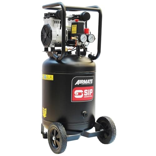 Image of SIP Airmate Vertical 50L Oil-Free Direct Drive Air Compressor 2hp 116psi 8Bar Low Noise 62dB 9.6CFM