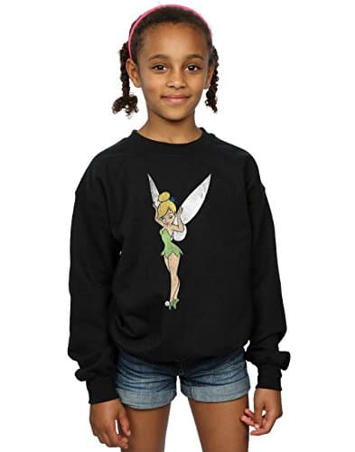 Image of Disney Girls Peter Pan Classic Tinkerbell Sweatshirt 7-8 Years Black