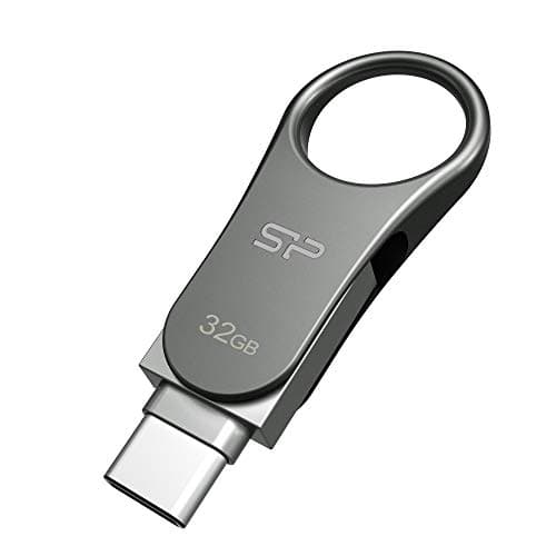 Image of Silicon Power 32GB USB-C Type C USB 3.0/3.1 Gen 1 Dual Flash Drive, Mobile C80, Compatible with Samsung Galaxy, Google Pixel
