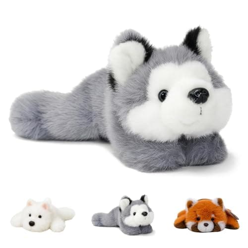 Image of Rusokufo Husky Dog Plush Toy 22 cm – Soft And Lightly Soothing Weighted Cuddly Animal, Adorable Stuffed Toy Gift For Kids, Boys And Girls