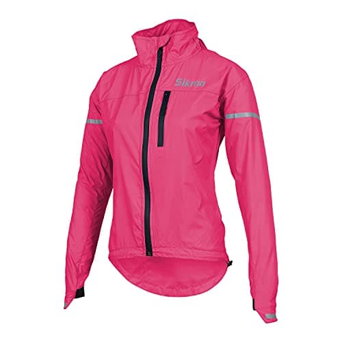 Image of Sikma WOMEN CYCLING JACKET LADIES RAIN COAT WATERPROOF WATER RESISTANT JACKET RUNNING CASUAL TOP OUTDOOR (PINK, MEDIUM)