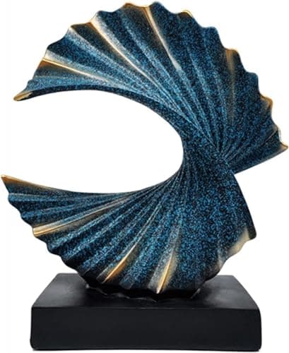 Image of Ocean Wave Gold Sculpture, 10'' Abstract Elegant Ornaments for Home Decoration - Tabletop Artwork for Bedroom, Living Room, Garden and Office