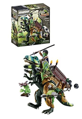Image of Playmobil 71261 Dino Rise T-Rex, Dinosaur has a detachable armour with stone throwing device, jurrasic World, Fun Imaginative Role-Play, PlaySets Suitable for Ages 5+