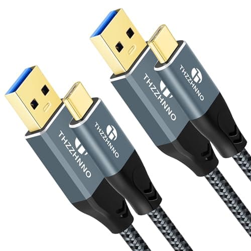 Image of Thzzhnno USB A to USB C Cable 3M 2Pack, USB 3.1 USB 3.2 Gen2 10Gbps Data Transfer Lead for Samsung Galaxy/iPhone 15/MacBook Pro/iPad Pro