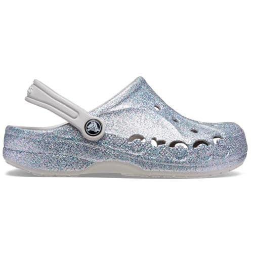 Image of Crocs Unisex Kids Baya Clog K Clog, Glitter Silver, 12 UK Child