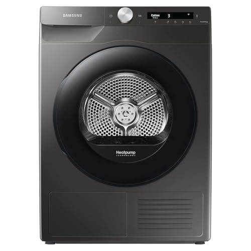 Image of Samsung Series 5+ DV90T5240AN/S1 with OptimalDry™, Freestanding Heat Pump Tumble Dryer, 9 kg, Graphite, A+++ Rated, Decibel rating: 63, EU Acoustic Class: B