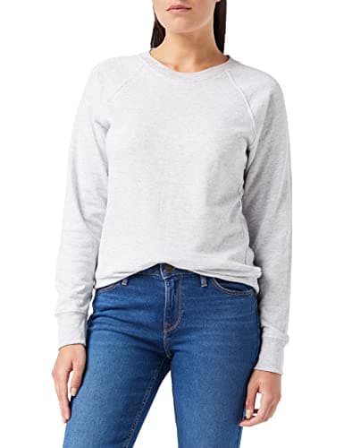Image of FRUIT OF THE LOOM Women's Raglan Lightweight Sweater, Heather Grey, XXL UK