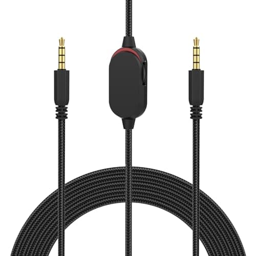 Image of AW920H Gaming Headset Cable,Audio Aux Cable Compatible with Alienware AW920H AW720H AW310H AW510H 988 Gaming Headset, for Logitech G633 G933 headsets, Inline Mute Volume Controller Nylon Braided 5.5ft