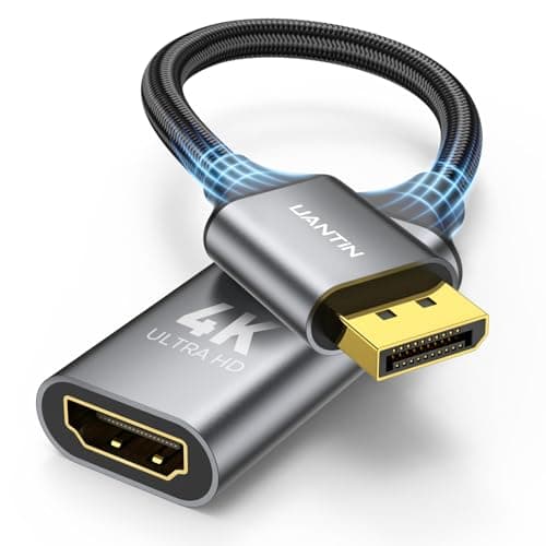 Image of UANTIN Display Port to HDMI 4K Adapter | Braided DP DisplayPort Male to HDMI Female Uni-Directional Converter for PC Dell HP AMD NVIDIA Laptop HDTV Monitor and Other Passive