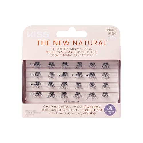 Image of KISS The New Natural Trio Lashes False Eyelashes Clusters 02, 24 Wisps