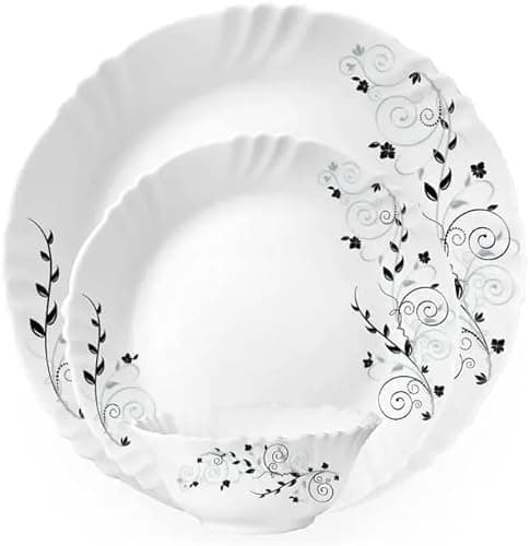 Image of Royal 16 Piece Spring Blossom Porcelain Dinner Set | 4 Plates, Bowls and Cups | Party Dinnerware | Service Set for 4 | Dishwasher and Microwave Safe | Kitchen & Dining (Spring Blossom)
