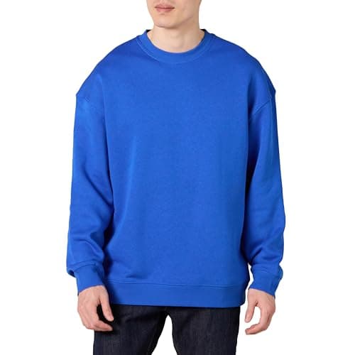Image of Amazon Essentials Men's Oversized-Fit Crewneck Sweatshirt (Available in Big & Tall), Bright Blue, XXL