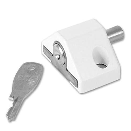 Image of ERA 100-12 Patio Door Lock Security Bolt in White with Pair of Keys