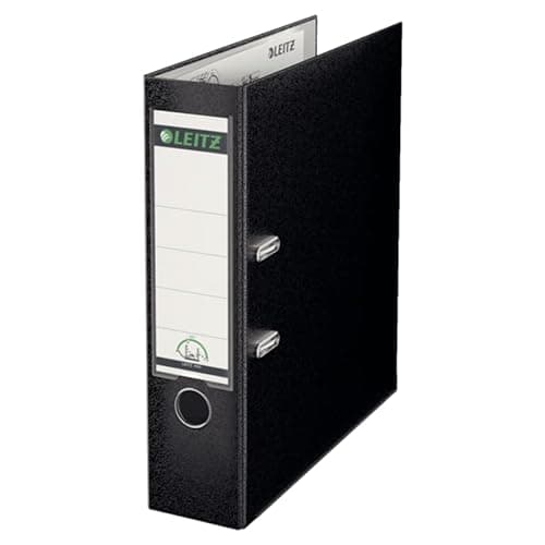 Image of New, Leitz Lever Arch File Plastic 80mm Spine A4 Black Ref 1010-95 [Pack 10]