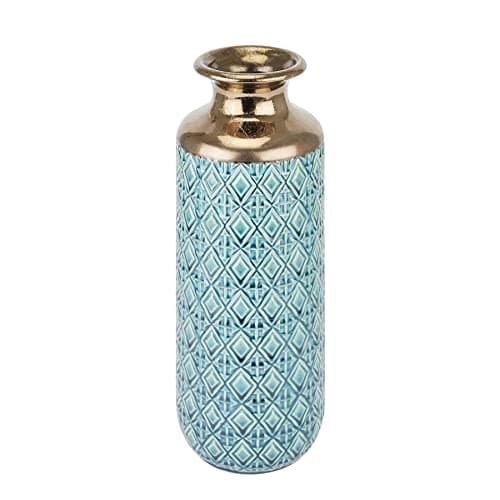 Image of Hill Interiors Seville Collection Paragon Flute Vase (One Size) (Antique Gold/Pale Teal)