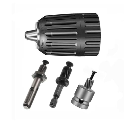 Image of HOTCKB 2-13mm Keyless Drill Chuck 1/2-20UNF Hand Drill Chuck Adapter with SDS Shank Adaptor Black