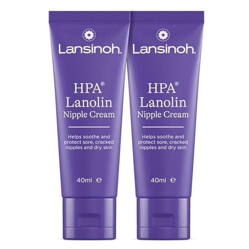 Image of Lansinoh HPA Lanolin Nipple Cream - 2 x 40ml - Sore Nipples Cracked Skin Breast Feeding 100% Natural Hypoallergenic Tasteless & Odourless BPA BPS-free Breastfeeding Hospital Bag Maternity Essentials