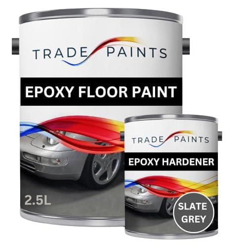 Image of paints4trade 2 Pack Epoxy Garage Concrete Floor Paint - Dark Grey BS18B25-2.5L – Heavy Duty, Durable, Chemical & Oil Resistant, Long-Lasting Industrial Strength