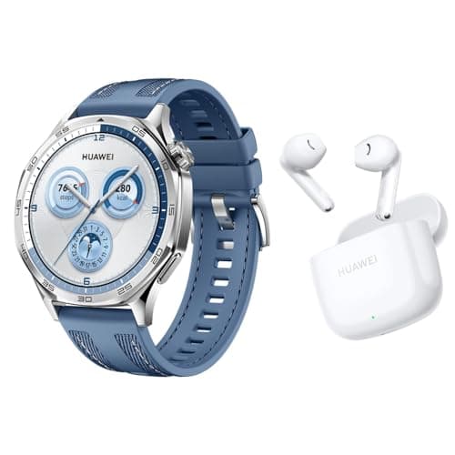 Image of HUAWEI WATCH GT5 46MM Blue Woven Strap+FreeBuds SE 2 white