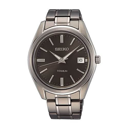Image of Seiko Men's Analog Quartz Watch with Titanium Bracelet SUR375P1