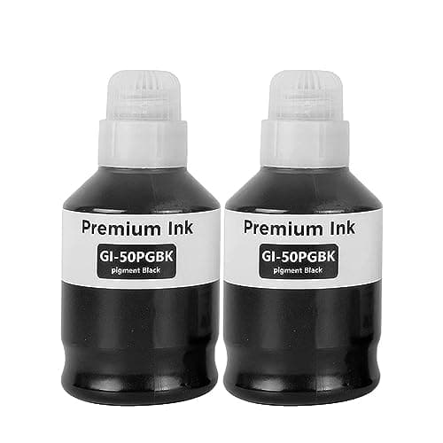 Image of GI50 Ink Cartridges Compatible with Canon Pixma GI-50 Ink Bottle Multipack for Pixma G1520 G1530 G1560 G2520 G2560 G2570 G3520 G3560 G4570 G5050 G6050 G7050 GM2050 GM4050(2 Black)