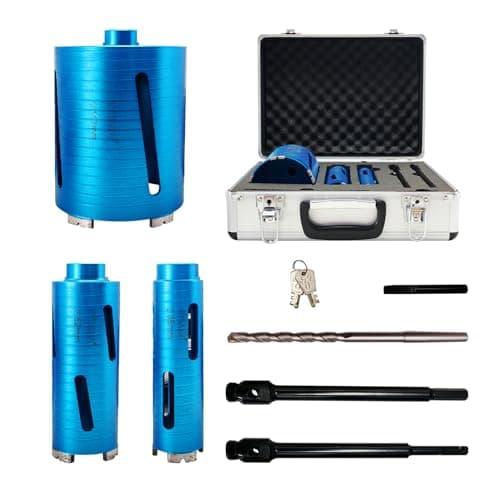 Image of GVHAKG 7Pcs Diamond Core Drill Set 38 mm, 52 mm, 117 mm Diamond Cores,Concrete Core Drill for Brick, Concrete, Granite, Marble and Stone