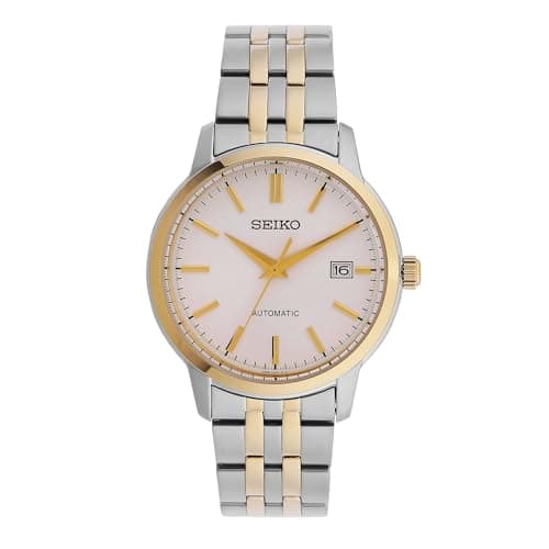 Image of Seiko SRPH92K1 Men's Analogue Automatic Watch with Stainless Steel Strap, Silver-Gold, Bracelet