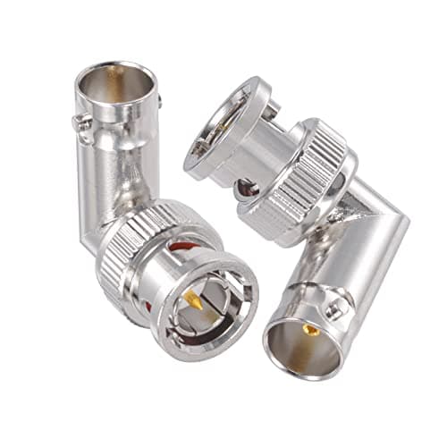 Image of Superbat BNC Male to Female SDI Barrel Connector Adapter 75ohm Right Angle Coax Coupler Joiner for Video Recorder, CCTV Monitor, Security Camera, HD-SDI/ 3G-SDI/ 4K/ 8K SDI Video Camera Cable 2Pcs
