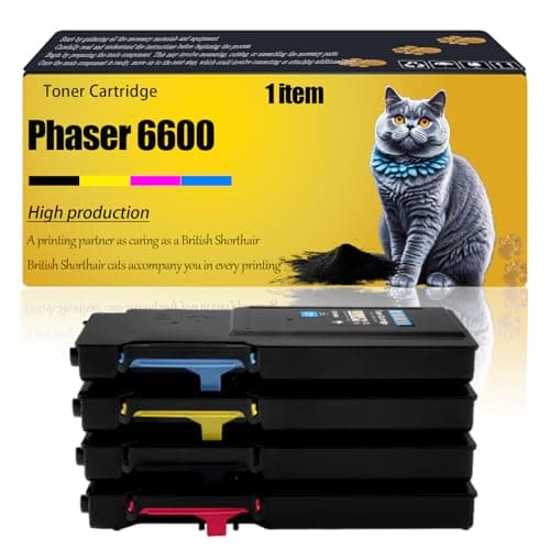 Image of Phaser 6600 Compatible for Xerox Toner Cartridge 106R02248 106R02245 106R02246 106R02247 Phaser 6600 Phaser 6600DN Phaser 6600N WorkCentre 6605 Printers (Multicolor)
