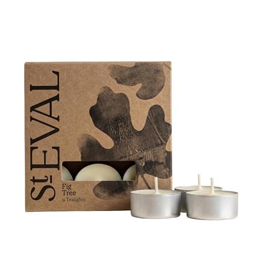 Image of St Eval | Fig Tree Scented Tealights | Berried, Spicy and Warming Fragrance | Made in Cornwall | Pack of 9 | Burn Up to 6 Hours Per Tealight Candle